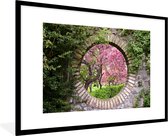 Fotolijst incl. Poster - Doorkijk - Sakura - Bloesem - Japans - 90x60 cm - Posterlijst