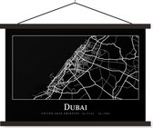 Porte-affiche avec affiche - Affiche scolaire - Plan de la ville - Dubaï - Carte - Plan d'étage - 60x40 cm - Lattes noires