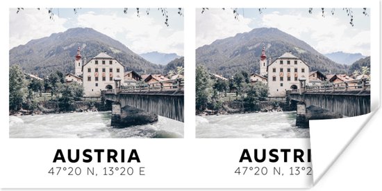 Poster Oostenrijk - Herberg - Bergen - Alpen - 120x60 cm