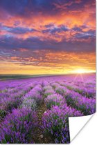 Poster Lavendel - Wolken - Lente - 20x30 cm