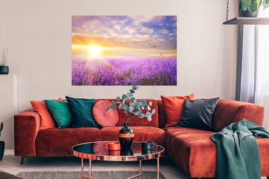 Affiche Lavande - Soleil - Ciel - Nature - 120x90 cm