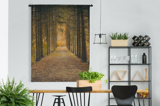 Tenture murale - Toile murale - Chemin - Arbres - Forêt - 150x200 cm - Tapisserie