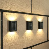Metahub Wandlamp Buiten - Tuinverlichting op Zonne-Energie - Solar - Tweezijdig Oplichtend - Zwart