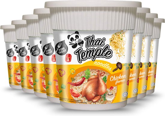 Thai Temple® | 24 x KIP Panda Noodles in Cup 60 gram | instant noedels | Chicken flavour | voordeelverpakking