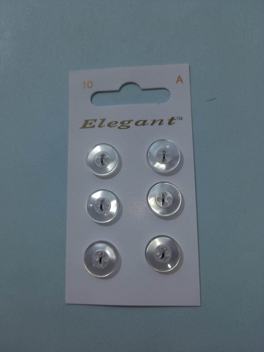 Knoop wit glans rond Elegant nr. 10