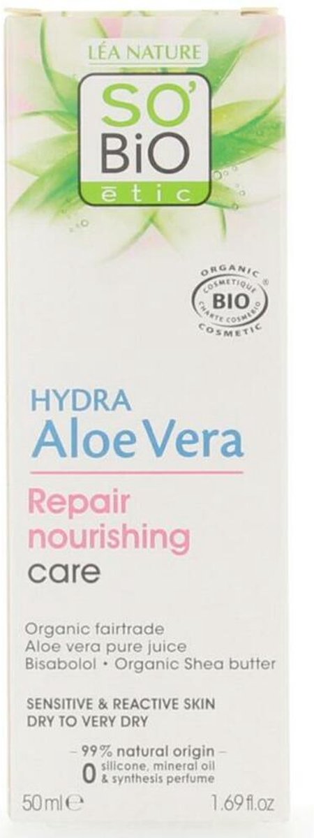So'bio Etic Cosmebio Hypoallergenic Sensitive And Reactive Skin Hydra Aloe Vera