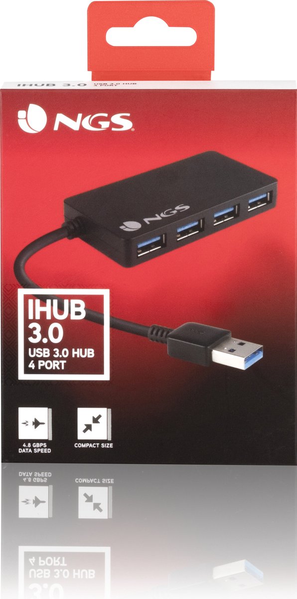 HUB 4 PORTS USB 3.0 NGS iHUB3.0 BLACK