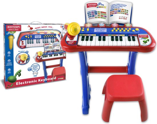 Bontempi Consola Karaoke Con Dos Micrófonos – Grabación Y Reproducción, Hecho En Italia