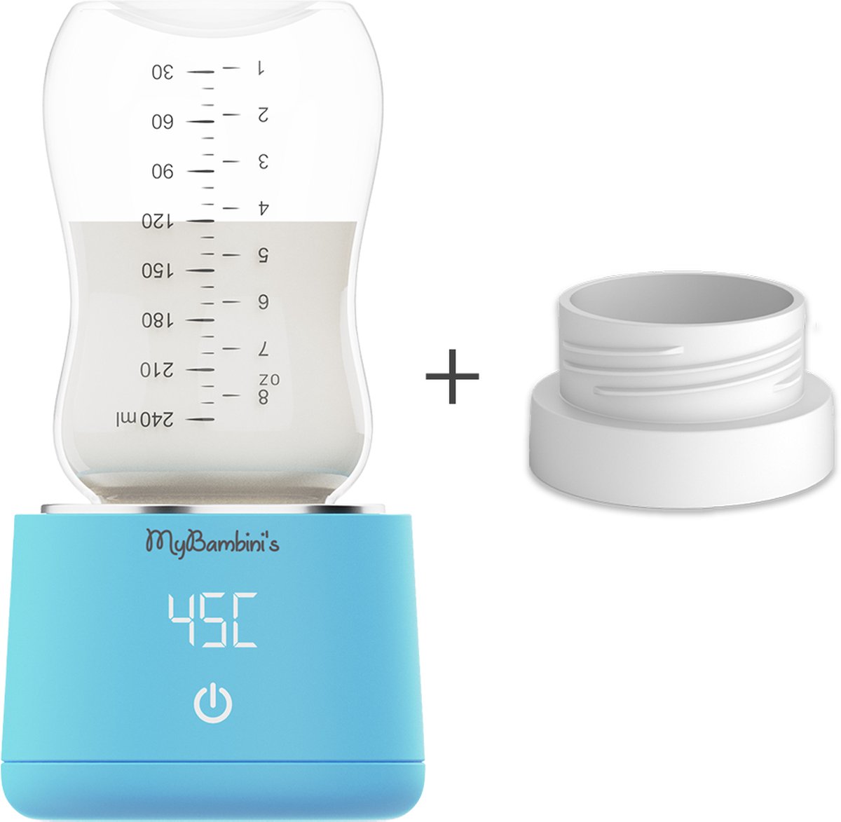 MyBambini's Bottle Warmer Pro™ - Draagbare Baby Flessenwarmer voor Onderweg - Blauw - Geschikt voor Dr. Brown's (brede hals), Suavinex & J Bimbi