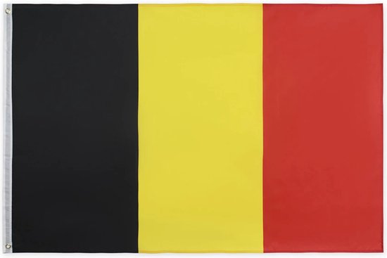 Drapeau belge - 90 x 150 cm - Drapeaux - België - Drapeau flamand -  Polyester - noir 