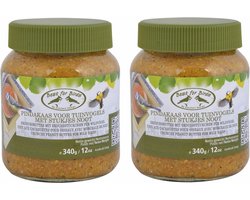 Best for Birds Vogelvoer - 2x - pindakaas - met stukjes noot - 340 gram - in pot