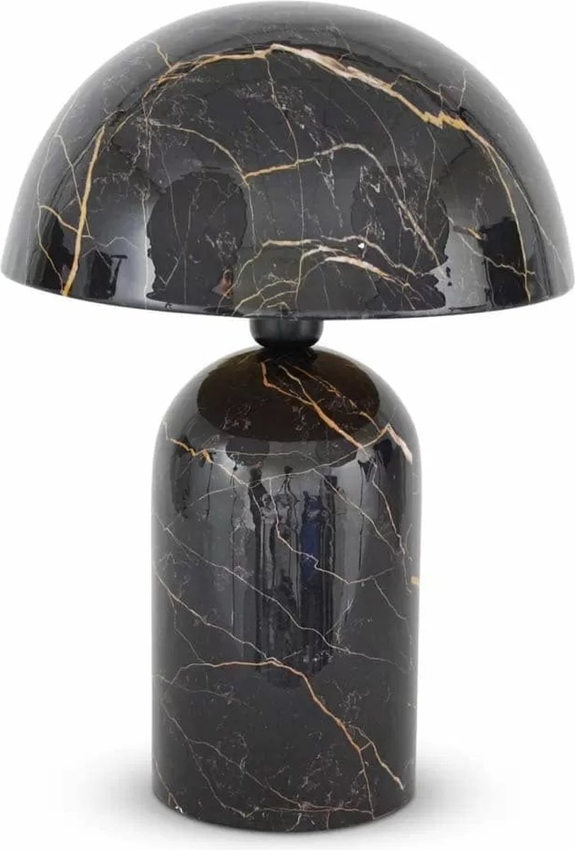 Safaary - Tafellamp Oosters Zwart Marmer Mushroom Ø 31 x 46cm