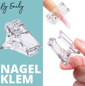 By Emily – Nagelklem | 2 Stuks | Polygel & acrylnagels | Nagelclip | Transparant | Snel klemmen | Geen pijn | Zacht klemmend | Handig | Nagel extensie | Nail art | Kunstnagels | Polygel klem
