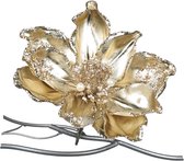 Goodwill Kerstbal-Magnolia op Klip Champagne 18 cm Voordeelaanbod Per 2 Stuks