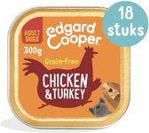 18x Edgard & Cooper Kuipje Kip & Kalkoen - Hondenvoer - 300g