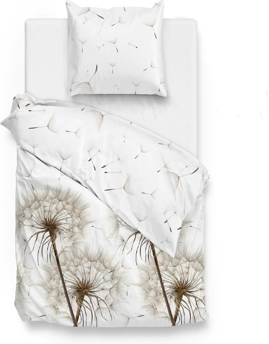 ALORS! Home dekbedovertrek en coton tourbe blanc - simple (140x200/220) -comprenant 1 taie d'oreiller - résistante et résistante
