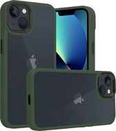 IYUPP Bumper geschikt voor Apple iPhone 13 Hoesje Groen x Transparant - Shockproof