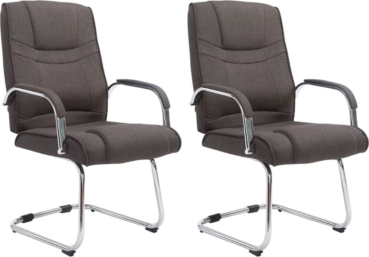 CLP Attila Set van 2 Eetkamerstoelen - Stof donkergrijs