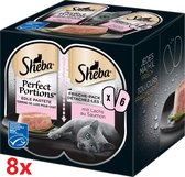 Sheba - Perfect Portions - Adult Paté Zalm - 8 verpakkingen van 3x2stuks
