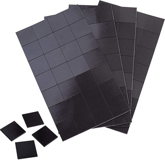 WINTEX Zelfklevende Magneetplaatjes – 112 Stuks, 20x20 Mm, Op Maat Snijdbaar, Supersterk, Voor Koelkast, Schoolbord & Meer