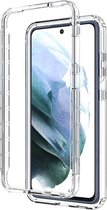 Shop4 - Coque Samsung Galaxy S21 FE - Coque Arrière Souple TPU Siliconen 2-en-1 Transparente