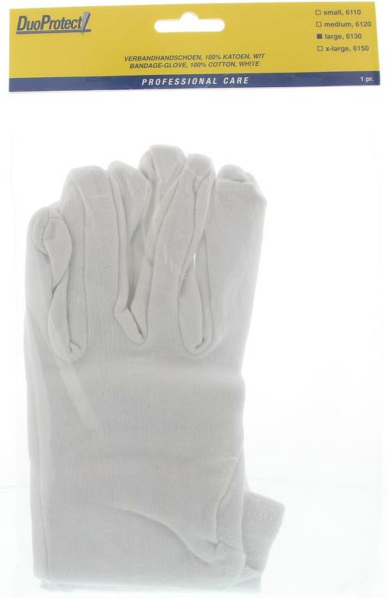 Goedkoopste DuoProtect Verbandhandschoen Katoen Large 1PR