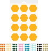 Hexagon Decoratie Muurstickers - Zeshoek Decoratie Stickers - Kinderkamer - Babykamer - Slaapkamer - Zonnebloemgeel - 6 x 5 cm - 24 stuks