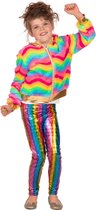 Wilbers & Wilbers - Feesten & Gelegenheden Kostuum - Regenboog Straal Jasje Meisje - Multicolor - Maat 116 - Carnavalskleding - Verkleedkleding