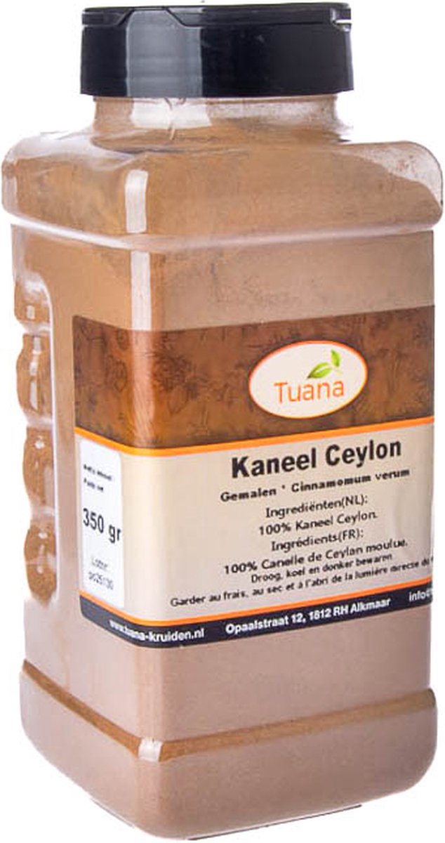 Goedkoopste Tuana Kruiden - Kaneel Ceylon Gemalen - Strooibus 350 Gram - Kruiden Zonder Zout - GP0107
