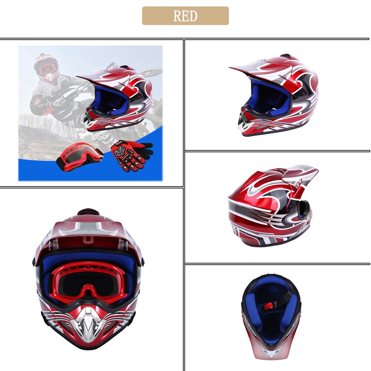 Casque motocross enfant Answer AR1 Bold bleu rouge mat - YS 47-48