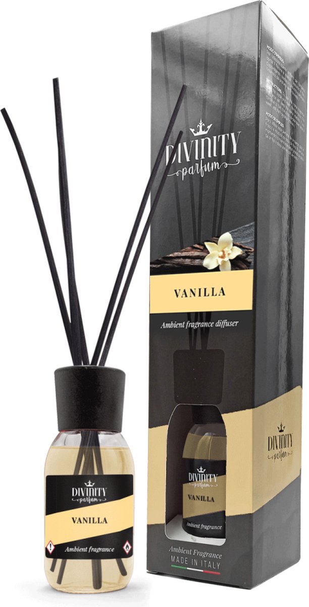 Divinity Aroma Reed Diffuser - Geurstokjes - Vanille - Made In Italy
