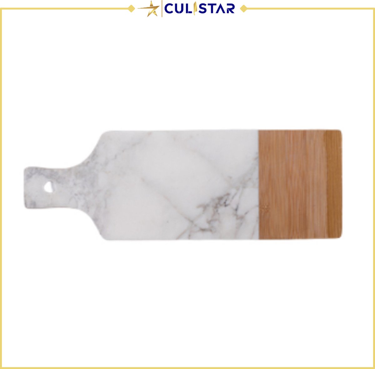 Culistar® Borrelplank - Tapasplank - Kaasplank - Acacia Hout en Marmer - 42cm x 18cm