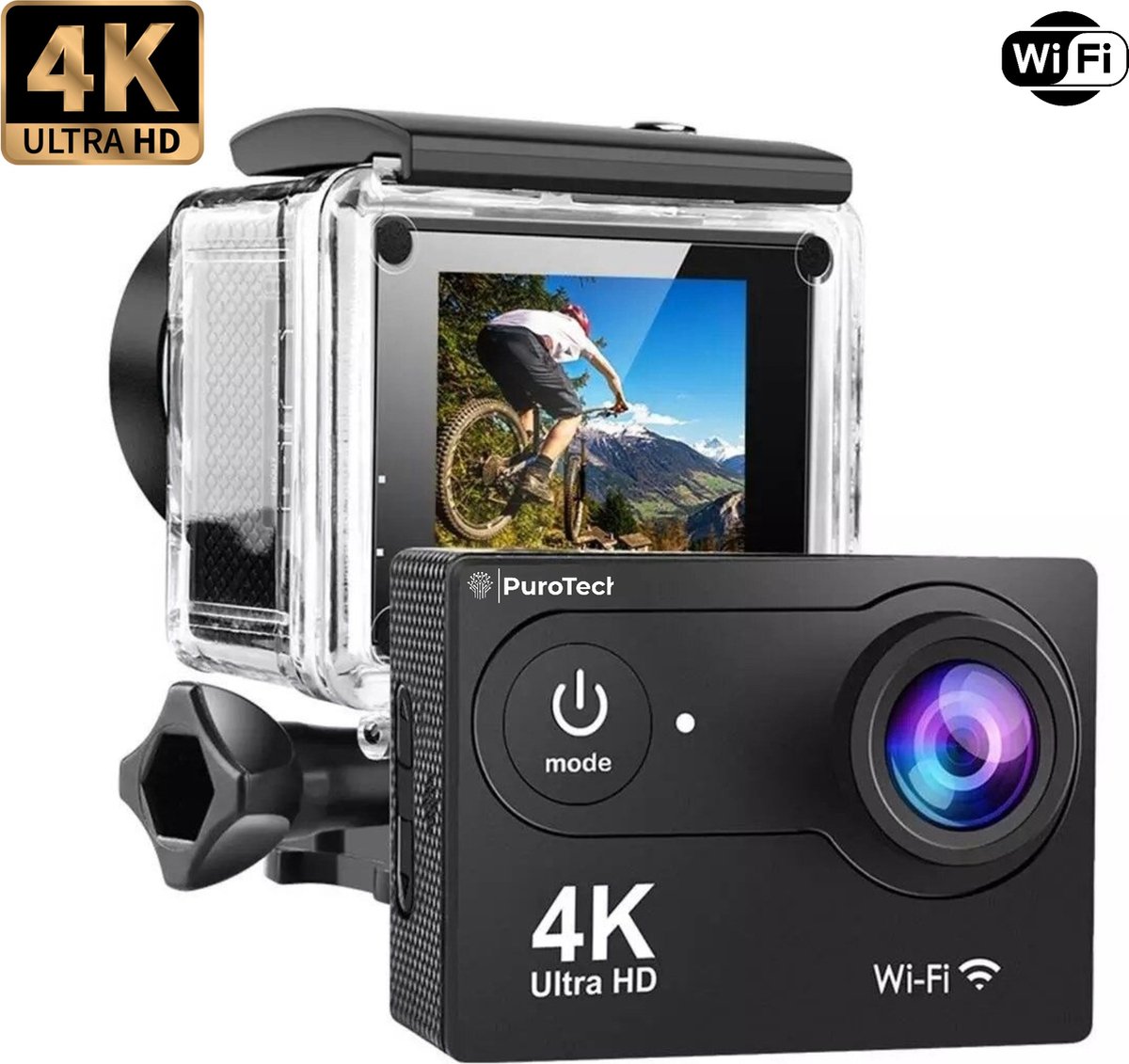 PuroTech 4K Action Camera Incl. Accessoires Actie Camera Vlogcamera