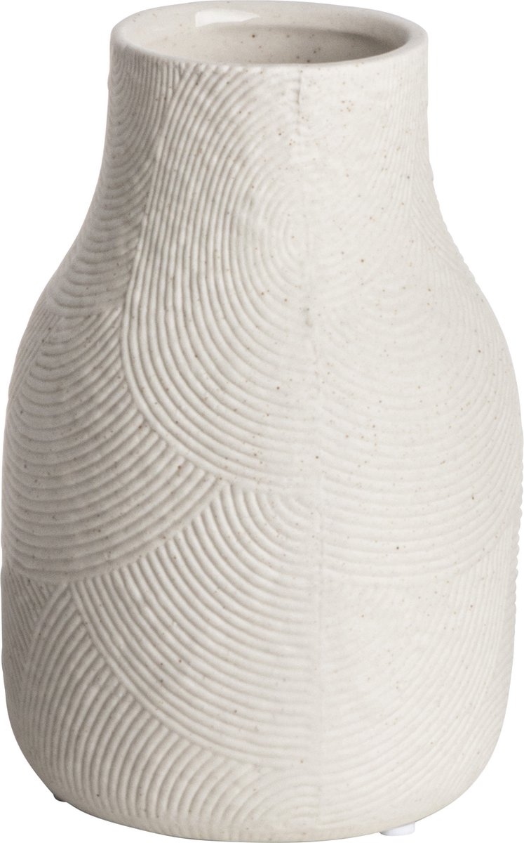 Gusta Vaas Lijnen Ø9,3X14,3 cm Wit