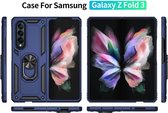 Arara backcover Samsung Galaxy Z Fold 3 5G hoesje Hybrid Armor Anti-Shock case - Blauw - met kickstand Ring houder