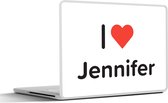 Laptop sticker - 12.3 inch - I love - Jennifer - Meisje - 30x22cm - Laptopstickers - Laptop skin - Cover