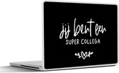 Sticker ordinateur portable - 17,3 pouces - Citations - Collègue - Zwart - Wit - Cadeau Saint Valentin