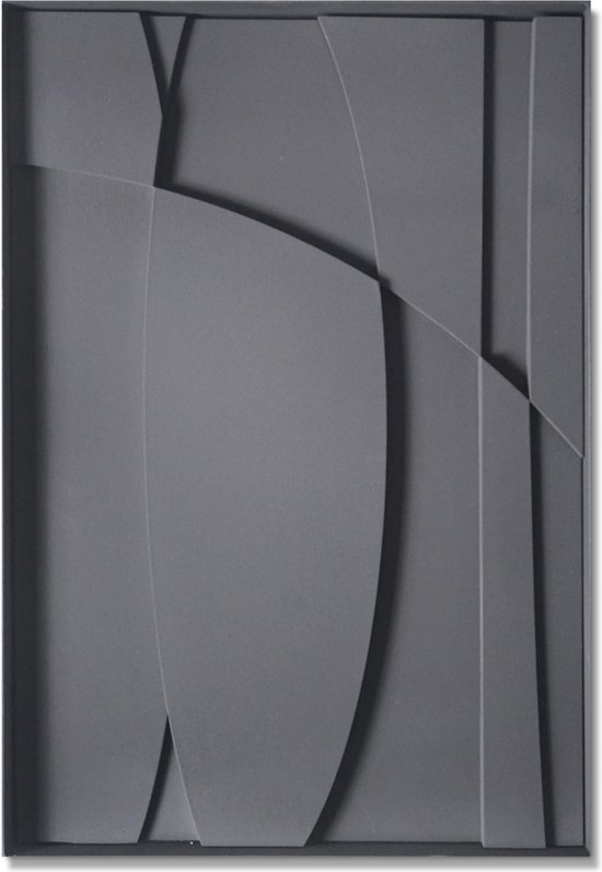 output mechanisch woede Wandpaneel | 3d schilderij | Relief wandpaneel | Zwart | 60x80 cm | Met  stalen lijst | bol.com