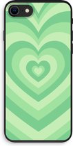 Case Company® - Hoesje geschikt voor iPhone 8 hoesje - Hart Groen - Biologisch Afbreekbaar Telefoonhoesje - Bescherming alle Kanten en Schermrand