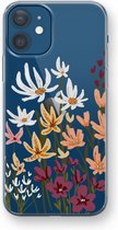 Case Company® - Hoesje geschikt voor iPhone 12 mini hoesje - Painted wildflowers - Soft Cover Telefoonhoesje - Bescherming aan alle Kanten en Schermrand
