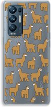 Case Company® - Hoesje geschikt voor Oppo Find X3 Neo hoesje - Alpacas - Soft Cover Telefoonhoesje - Bescherming aan alle Kanten en Schermrand
