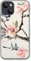 Case Company® - Hoesje geschikt voor iPhone 13 mini hoesje - Japanse bloemen - Soft Cover Telefoonhoesje - Bescherming aan alle Kanten en Schermrand