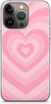 Case Company® - Hoesje geschikt voor iPhone 13 Pro hoesje - Hart Roos - Soft Cover Telefoonhoesje - Bescherming aan alle Kanten en Schermrand