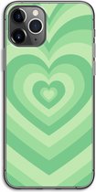 Case Company® - Hoesje geschikt voor iPhone 11 Pro hoesje - Hart Groen - Soft Cover Telefoonhoesje - Bescherming aan alle Kanten en Schermrand