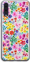 Case Company® - Hoesje geschikt voor Samsung Galaxy A50 hoesje - Little Flowers - Soft Cover Telefoonhoesje - Bescherming aan alle Kanten en Schermrand