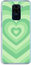 Case Company® - Hoesje geschikt voor Xiaomi Redmi Note 9 hoesje - Hart Groen - Soft Cover Telefoonhoesje - Bescherming aan alle Kanten en Schermrand