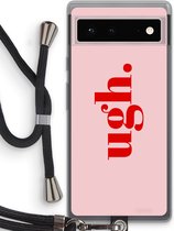 Case Company® - Coque Google Pixel 6 avec cordon - Ugh - Protection de téléphone avec cordon Zwart - Protection sur tous les côtés et sur les bords de l'écran