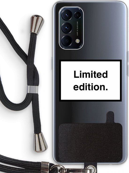 Case Company® - Coque Oppo Find X3 Lite avec cordon - Édition Limited - Coque de téléphone avec cordon Zwart - Protection sur tous les côtés et sur le bord de l'écran