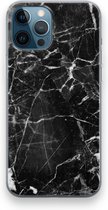 Case Company® - Hoesje geschikt voor iPhone 12 Pro hoesje - Zwart Marmer - Soft Cover Telefoonhoesje - Bescherming aan alle Kanten en Schermrand