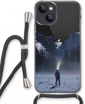 Case Company® - Hoesje met koord geschikt voor iPhone 13 mini hoesje met Koord - Wanderlust - Telefoonhoesje met Zwart Koord - Extra Bescherming aan alle Kanten en Over de Schermrand